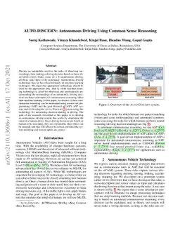 AUTO-DISCERN: Autonomous Driving Using Common Sense Reasoning