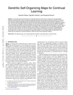 Dendritic Self-Organizing Maps for Continual Learning