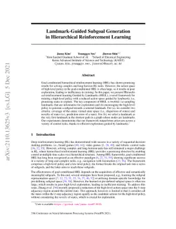 Landmark-Guided Subgoal Generation in Hierarchical Reinforcement
  Learning