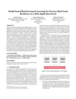 Model-based Reinforcement Learning for Service Mesh Fault Resiliency in
  a Web Application-level
