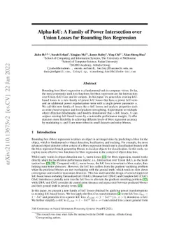 Alpha-IoU: A Family of Power Intersection over Union Losses for Bounding
  Box Regression