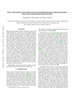 TNTC: two-stream network with transformer-based complementarity for
  gait-based emotion recognition