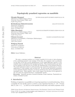 Topologically penalized regression on manifolds