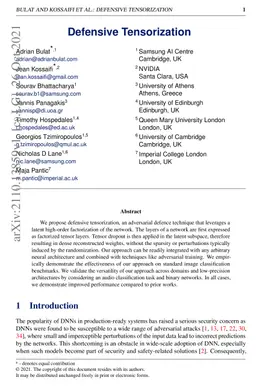 Defensive Tensorization