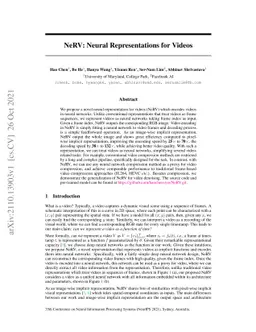NeRV: Neural Representations for Videos