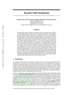 Boosted CVaR Classification