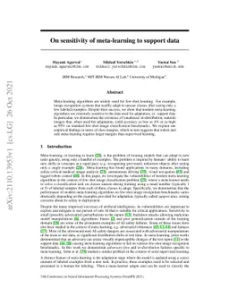 On sensitivity of meta-learning to support data