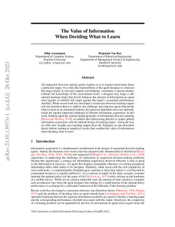 The Value of Information When Deciding What to Learn