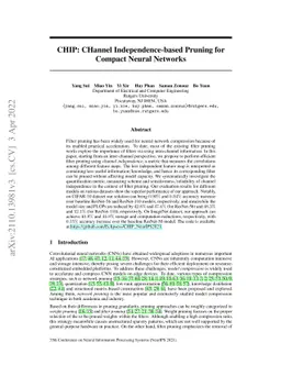 CHIP: CHannel Independence-based Pruning for Compact Neural Networks