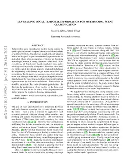 Leveraging Local Temporal Information for Multimodal Scene
  Classification