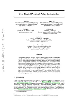 Coordinated Proximal Policy Optimization