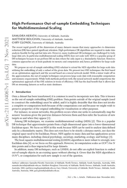 High Performance Out-of-sample Embedding Techniques for Multidimensional
  Scaling
