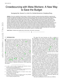 Crowdsourcing with Meta-Workers: A New Way to Save the Budget