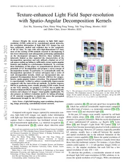 Texture-enhanced Light Field Super-resolution with Spatio-Angular
  Decomposition Kernels