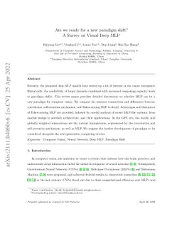 Are we ready for a new paradigm shift? A Survey on Visual Deep MLP