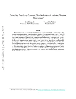 Sampling from Log-Concave Distributions with Infinity-Distance
  Guarantees