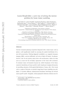 Learn-Morph-Infer: a new way of solving the inverse problem for brain
  tumor modeling
