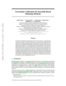 Uncertainty Calibration for Ensemble-Based Debiasing Methods