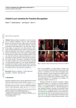 Global-Local Attention for Emotion Recognition