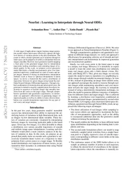 NeurInt : Learning to Interpolate through Neural ODEs
