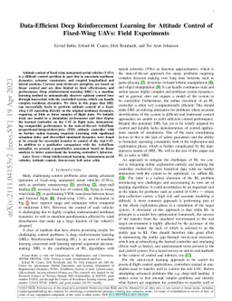Data-Efficient Deep Reinforcement Learning for Attitude Control of
  Fixed-Wing UAVs: Field Experiments