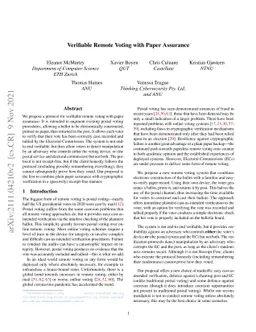 Towards Verifiable Remote Voting with Paper Assurance