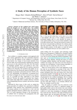 A Study of the Human Perception of Synthetic Faces