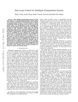 Trust-aware Control for Intelligent Transportation Systems