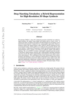 Deep Marching Tetrahedra: a Hybrid Representation for High-Resolution 3D
  Shape Synthesis