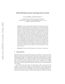 Batch Reinforcement Learning from Crowds