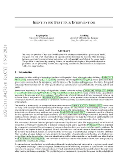 Identifying Best Fair Intervention