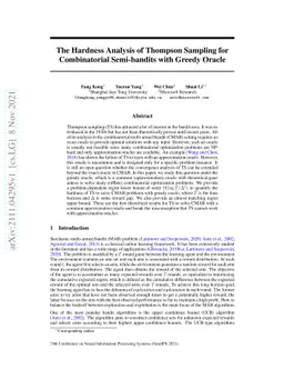 The Hardness Analysis of Thompson Sampling for Combinatorial
  Semi-bandits with Greedy Oracle