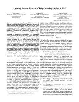 Assessing learned features of Deep Learning applied to EEG