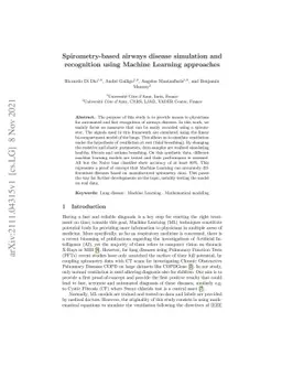 Spirometry-based airways disease simulation and recognition using
  Machine Learning approaches