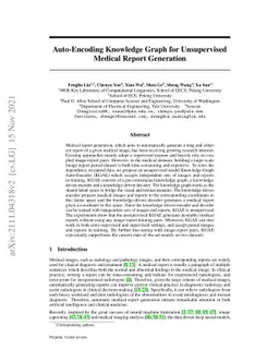 Auto-Encoding Knowledge Graph for Unsupervised Medical Report Generation
