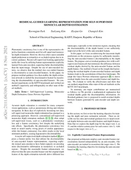 Residual-Guided Learning Representation for Self-Supervised Monocular
  Depth Estimation