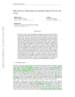 Off-policy Imitation Learning from Visual Inputs