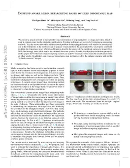 Content-aware media retargeting based on deep importance map