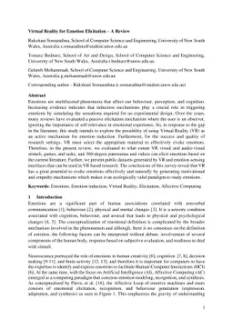 Virtual Reality for Emotion Elicitation -- A Review