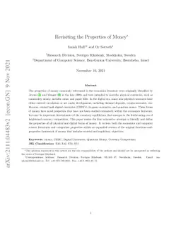 Revisiting the Properties of Money