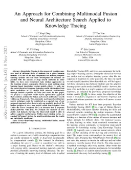 An Approach for Combining Multimodal Fusion and Neural Architecture
  Search Applied to Knowledge Tracing