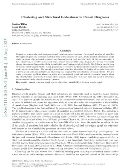 Clustering and Structural Robustness in Causal Diagrams