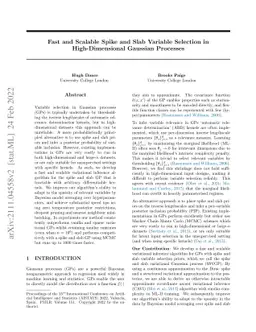 Fast and Scalable Spike and Slab Variable Selection in High-Dimensional
  Gaussian Processes