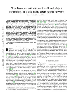 Simultaneous estimation of wall and object parameters in TWR using deep
  neural network