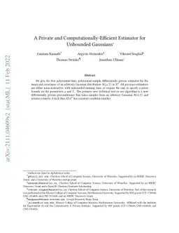 A Private and Computationally-Efficient Estimator for Unbounded
  Gaussians