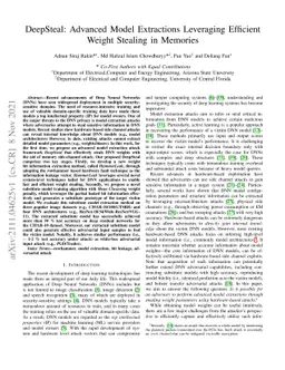 DeepSteal: Advanced Model Extractions Leveraging Efficient Weight
  Stealing in Memories