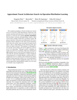 Approximate Neural Architecture Search via Operation Distribution
  Learning