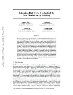 Estimating High Order Gradients of the Data Distribution by Denoising