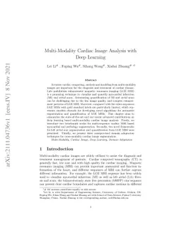 Multi-Modality Cardiac Image Analysis with Deep Learning