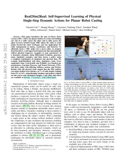 Planar Robot Casting with Real2Sim2Real Self-Supervised Learning
